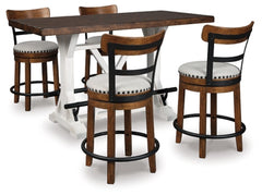 Valebeck Counter Height Dining Table and 4 Barstools - PKG002023 - furniture place usa