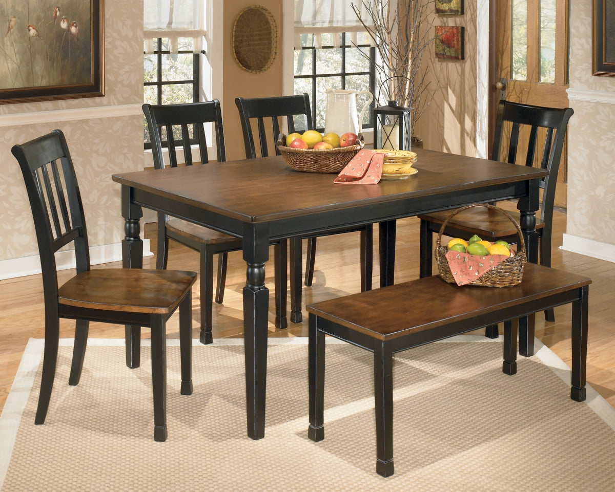 Owingsville Dining Table and 4 Chairs and Bench - furniture place usa