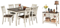 Whitesburg Dining Table and 6 Chairs with Server - furniture place usa