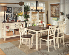 Whitesburg Dining Table and 6 Chairs with Server - furniture place usa