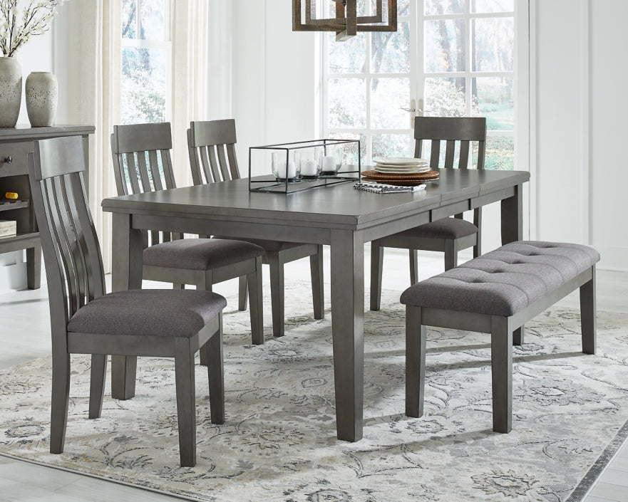 Hallanden Dining Table and 4 Chairs and Bench with Storage - furniture place usa
