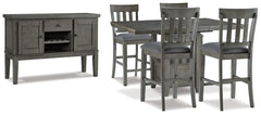 Hallanden Counter Height Dining Table and 4 Barstools with Storage - furniture place usa