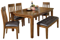 Ralene Dining Table and 4 Chairs and Bench - furniture place usa