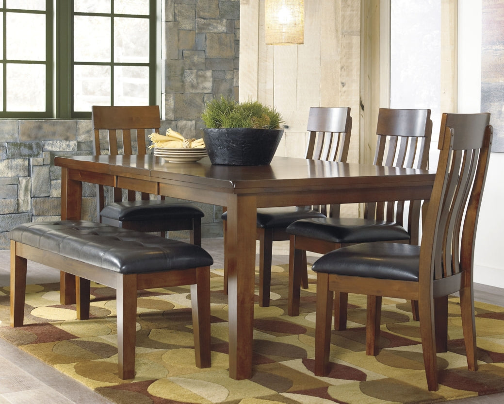 Ralene Dining Table and 4 Chairs and Bench - furniture place usa