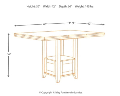 Ralene Counter Height Dining Extension Table - furniture place usa