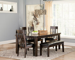 Haddigan Dining Table and 4 Chairs and Bench - furniture place usa