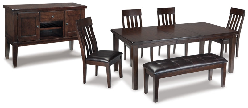 Haddigan Dining Table and 4 Chairs and Bench with Storage - furniture place usa