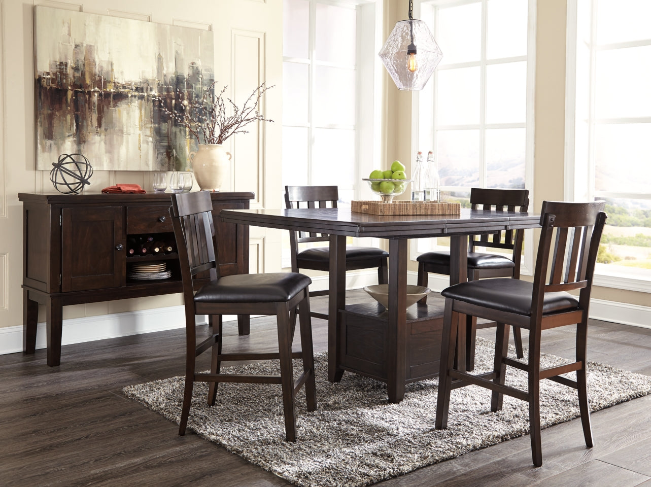 Haddigan Counter Height Dining Extension Table - furniture place usa