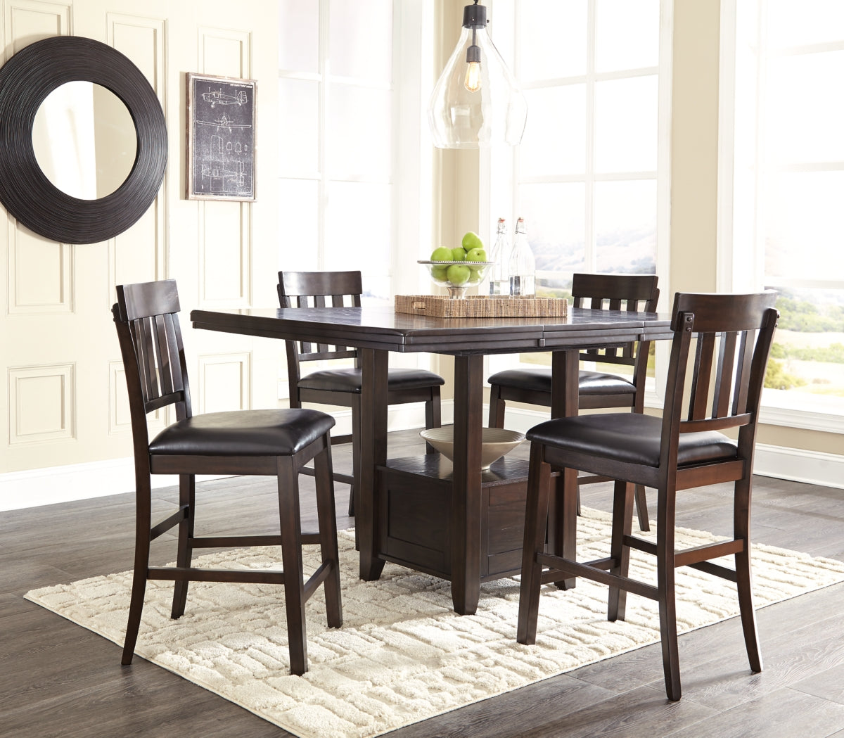 Haddigan Counter Height Dining Table and 4 Barstools - furniture place usa