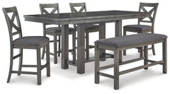 Myshanna Counter Height Dining Table and 4 Barstools and Bench - furniture place usa