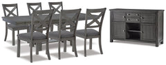 Myshanna Dining Table and 6 Chairs with Storage - furniture place usa