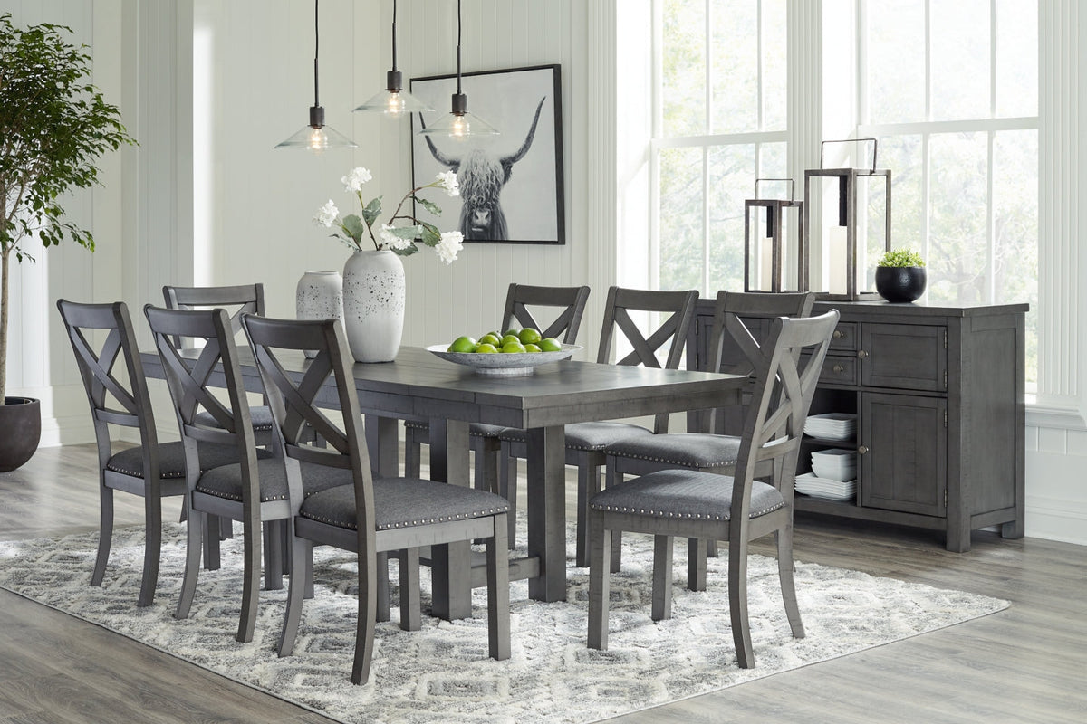 Myshanna Dining Table and 8 Chairs with Storage - furniture place usa
