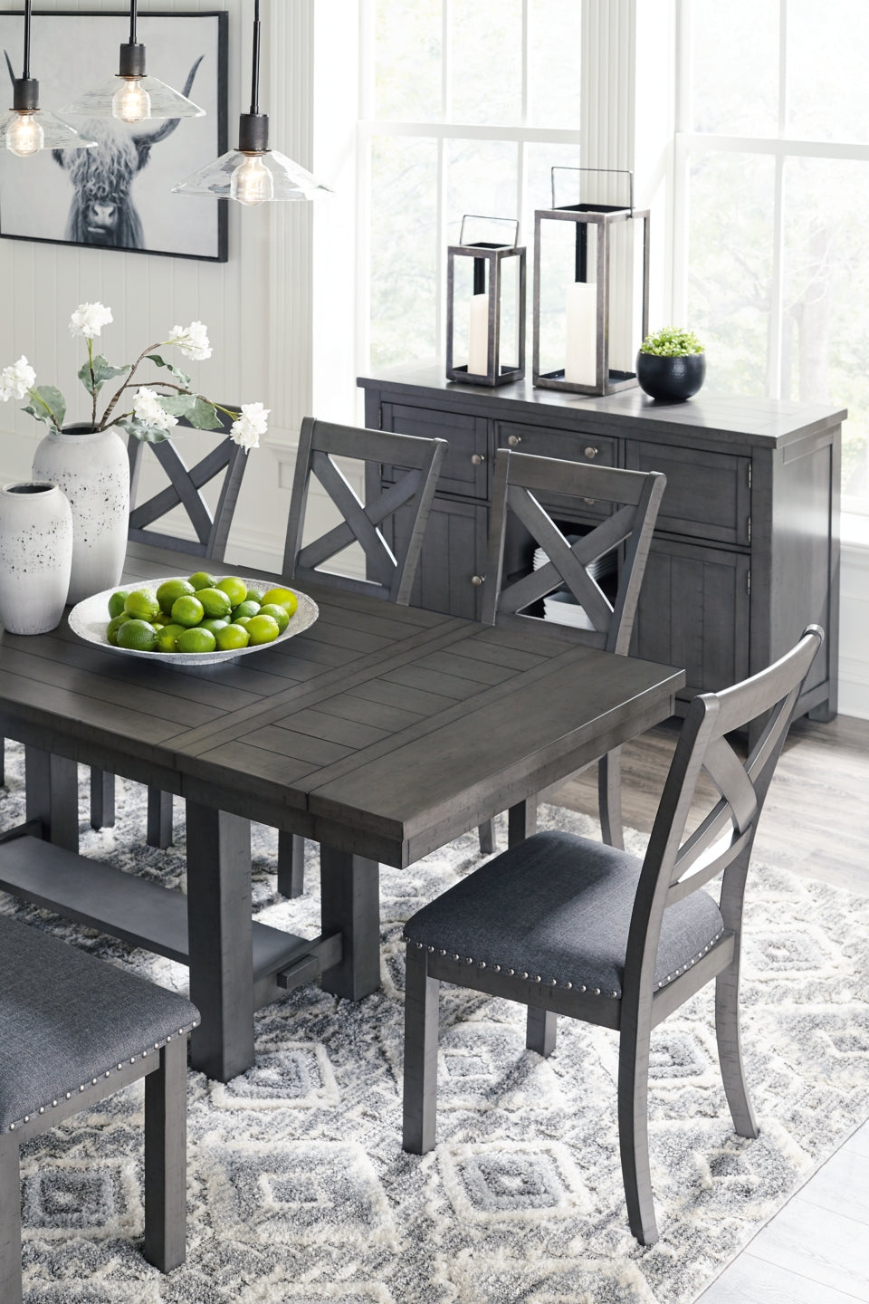 Myshanna Dining Table and 6 Chairs with Storage - furniture place usa