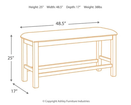 Moriville Counter Height Dining Bench - furniture place usa
