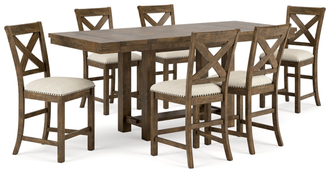Moriville Counter Height Dining Table and 6 Barstools - furniture place usa