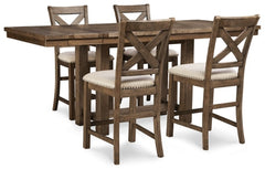 Moriville Counter Height Dining Table and 4 Barstools - furniture place usa