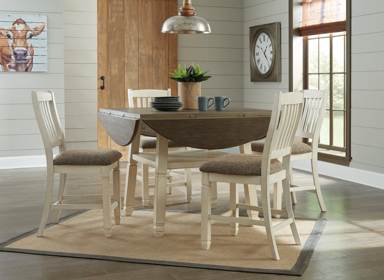 Bolanburg Counter Height Dining Table and 4 Barstools - PKG000402 - furniture place usa