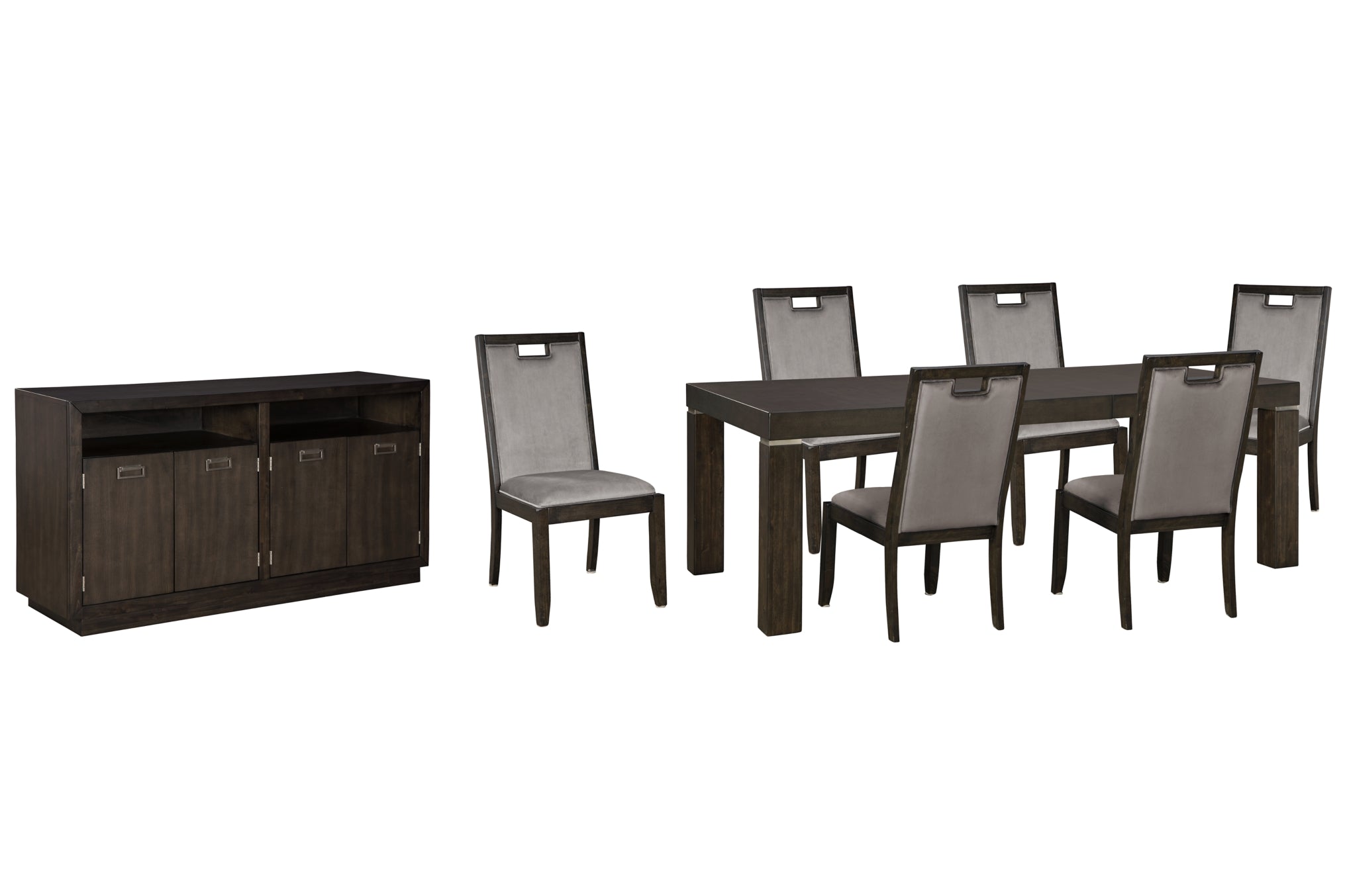 Hyndell Dining Table and 6 Chairs with Storage - furniture place usa