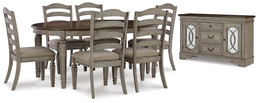 Lodenbay Dining Table and 6 Chairs with Storage - furniture place usa