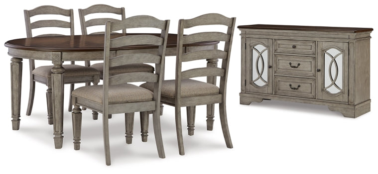 Lodenbay Dining Table and 4 Chairs with Storage - furniture place usa
