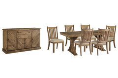 Grindleburg Dining Table and 6 Chairs with Storage - furniture place usa