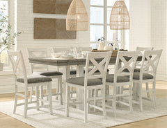 Brewgan Counter Height Dining Table and 8 Barstools - furniture place usa