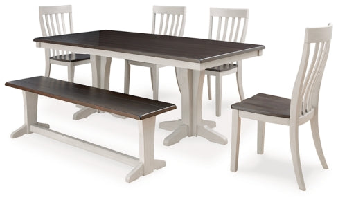 Darborn Dining Table and 4 Chairs and Bench - furniture place usa