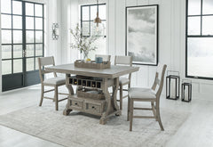 Moreshire Counter Height Dining Table and 4 Barstools - furniture place usa