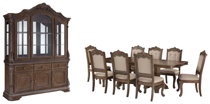 Charmond Dining Table and 8 Chairs with Storage - furniture place usa