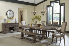 Wyndahl Dining Table and 6 Chairs and Bench - furniture place usa