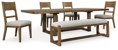 Cabalynn Dining Table and 4 Chairs and Bench - furniture place usa
