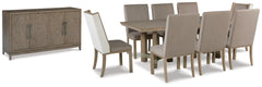 Chrestner Dining Table and 8 Chairs with Storage - PKG013368 - furniture place usa