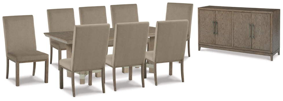 Chrestner Dining Table and 8 Chairs with Storage - PKG013367 - furniture place usa