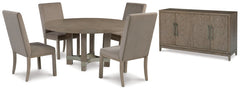 Chrestner Dining Table and 4 Chairs with Storage - furniture place usa