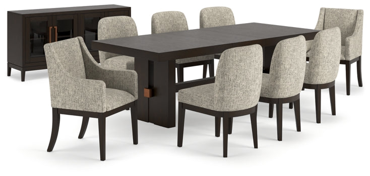 Burkhaus Dining Table and 8 Chairs with Storage - PKG013374 - furniture place usa
