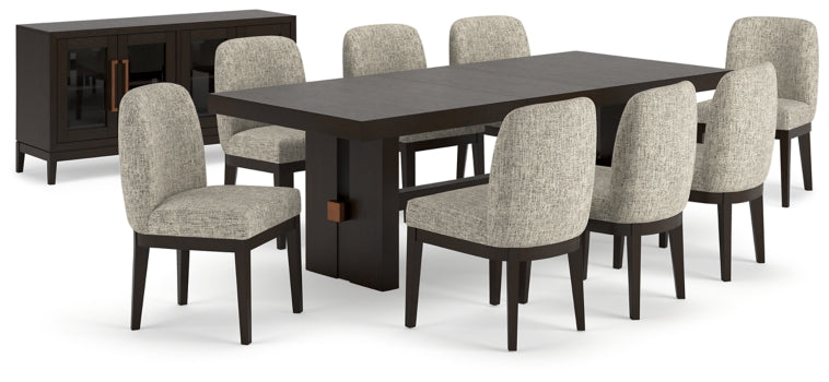 Burkhaus Dining Table and 8 Chairs with Storage - PKG013373 - furniture place usa