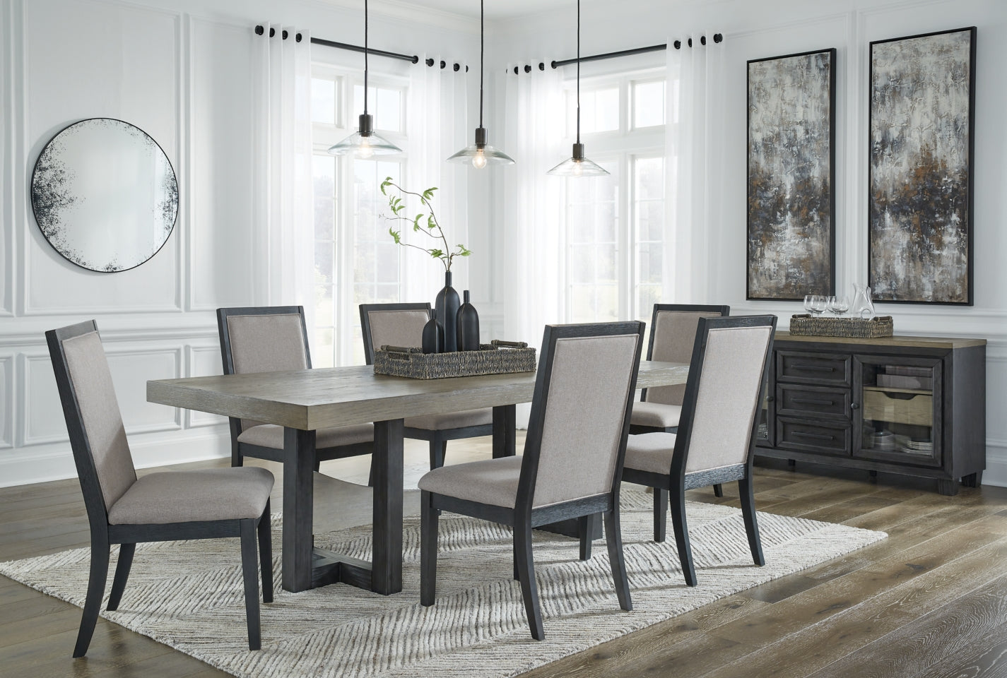 Foyland Dining Table and 6 Chairs - furniture place usa