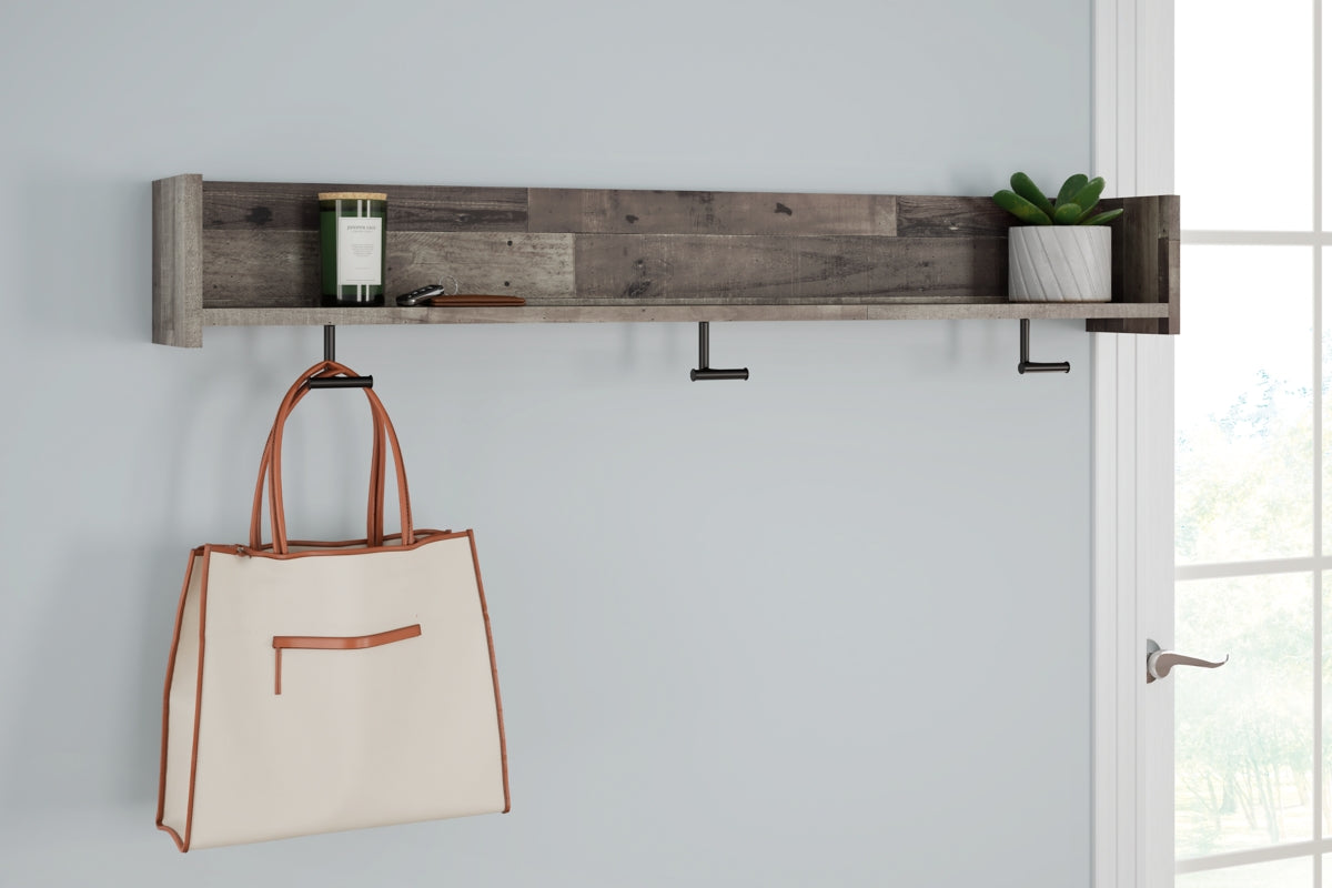 Neilsville Wall Mounted Coat Rack with Shelf - furniture place usa