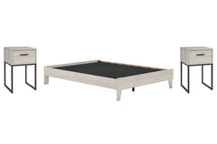 Socalle Queen Platform Bed with 2 Nightstands - furniture place usa