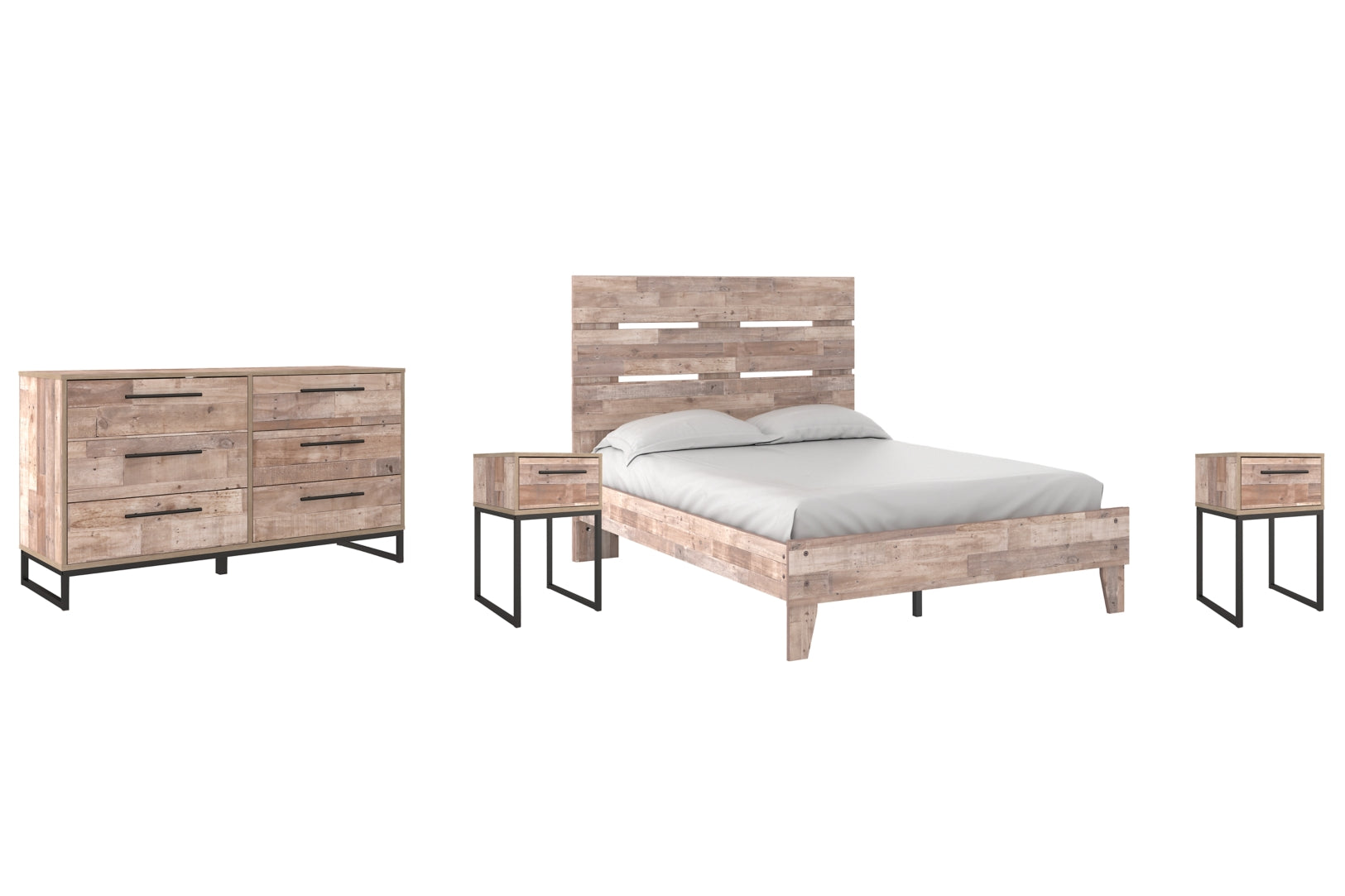 Neilsville Full Platform Bed with Dresser and 2 Nightstands - PKG009213 - furniture place usa