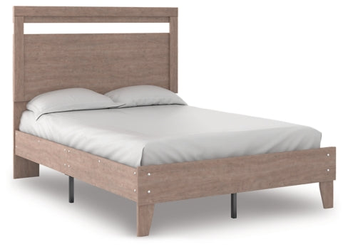 Flannia Full Panel Platform Bed with 2 Nightstands - furniture place usa