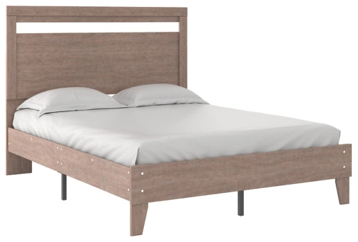 Flannia Queen Panel Platform Bed with 2 Nightstands - furniture place usa