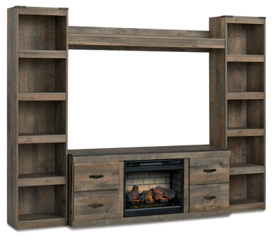 Trinell 4-Piece Entertainment Center with Electric Fireplace - furniture place usa
