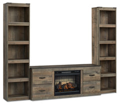 Trinell 3-Piece Entertainment Center with Electric Fireplace - furniture place usa