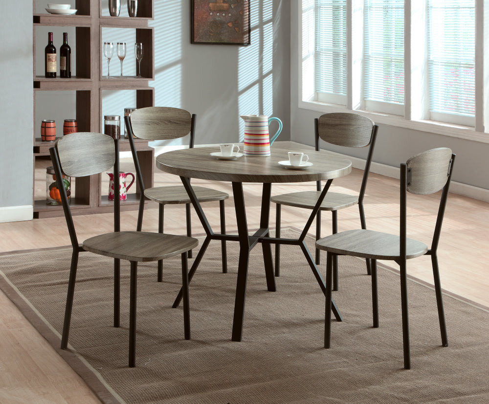 BLAKE 5-PK ROUND DINING TABLE/CHAIR - furniture place usa