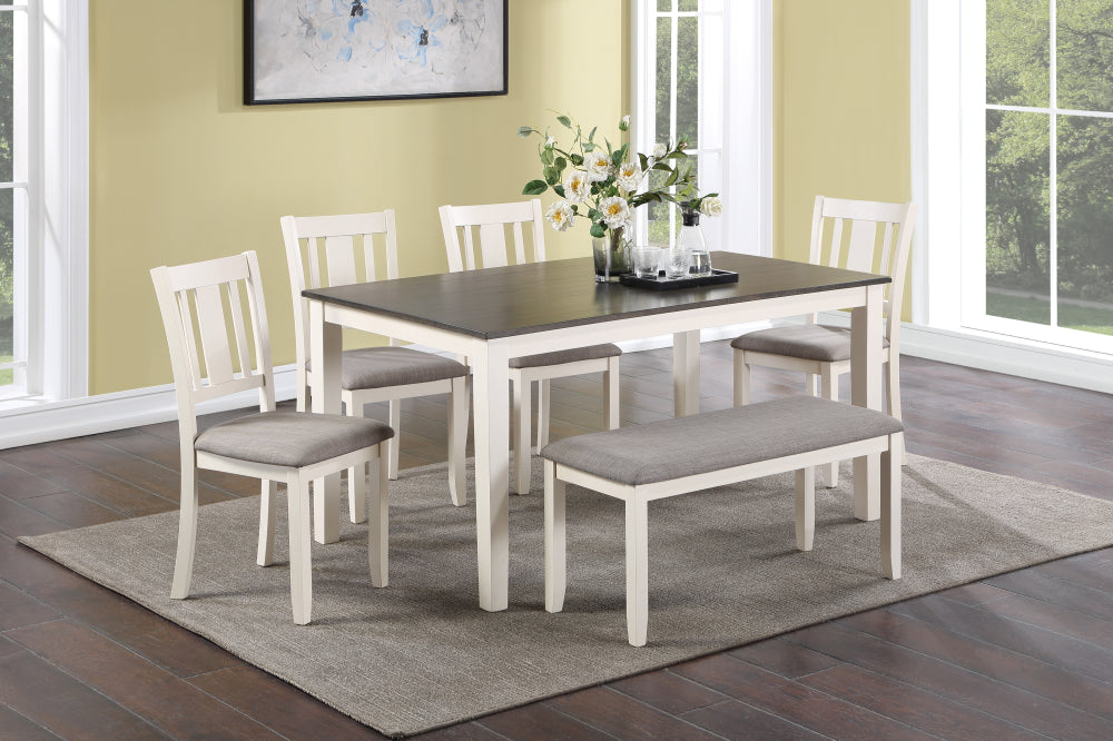 ROWAN 6-PC DINETTE SET WITH BENCH - furniture place usa