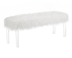 FATIMA BENCH WHITE - furniture place usa