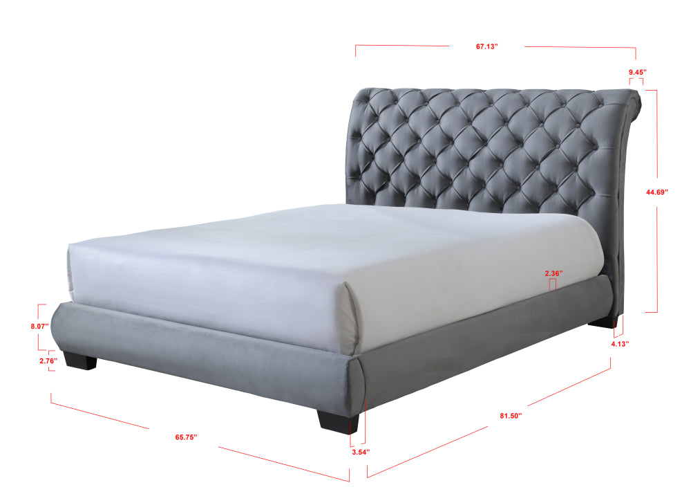 CARLY QUEEN HBFB PLATFORM BED, CARLY /QUEEN RAIL - furniture place usa