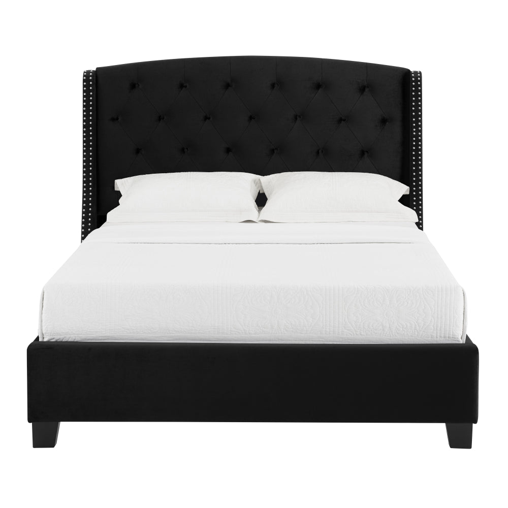 EVA QUEEN HEADBOARD/FOOTBOARD-BLACK, EVA /QUEEN RAIL -GREY - furniture place usa