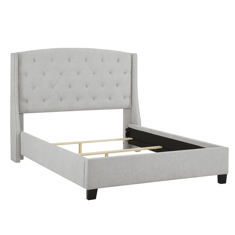 EVA QUEEN HEADBOARD/FOOTBOARD-DOVE, EVA /QUEEN RAIL -GREY - furniture place usa